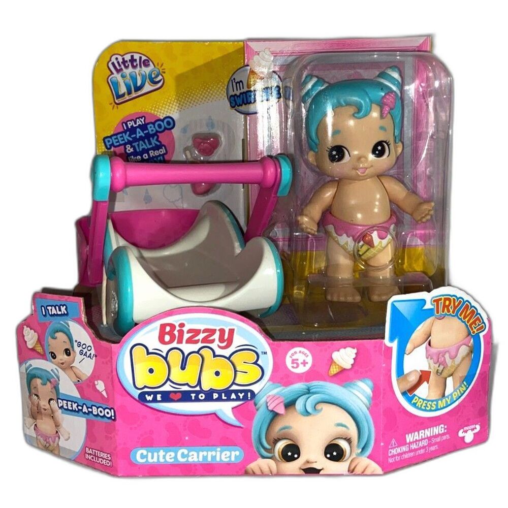 Little Live Bizzy Bubs Babies Bouncing Baby Girl Doll Gracie with Crib NEW!